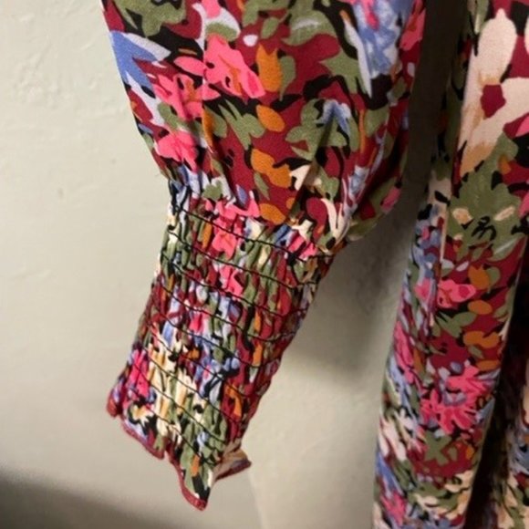 Midi floral tea dress from 'Only', in red, cream and blue tones - size 10, NWT - Picture 4 of 6